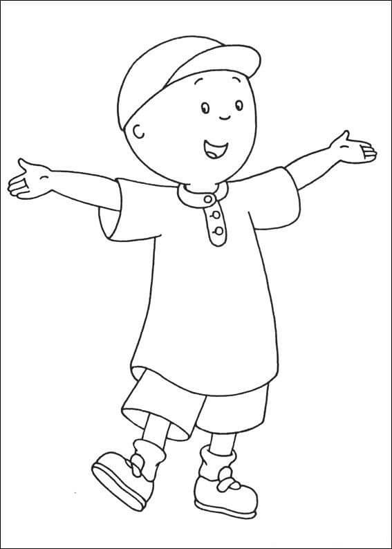 Desenho Feliz Caillou para Colorir