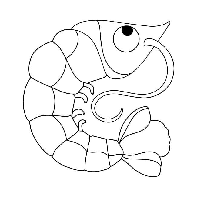 Desenho de Camarão Engraçado para Colori