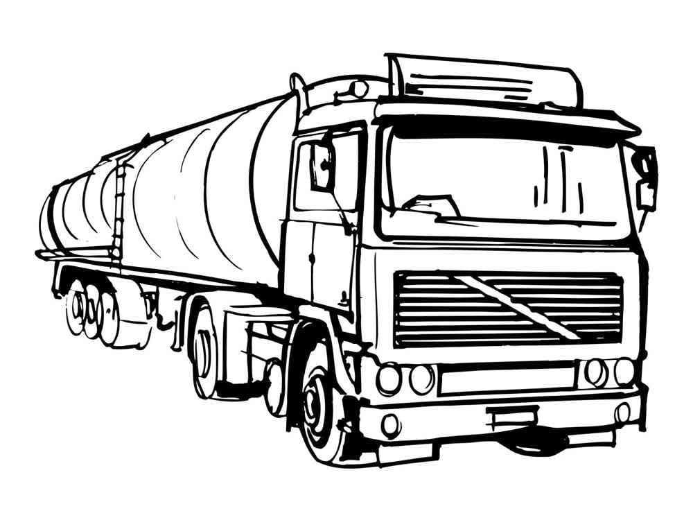 Desenho de Caminhão Tanque Normal para Colorir