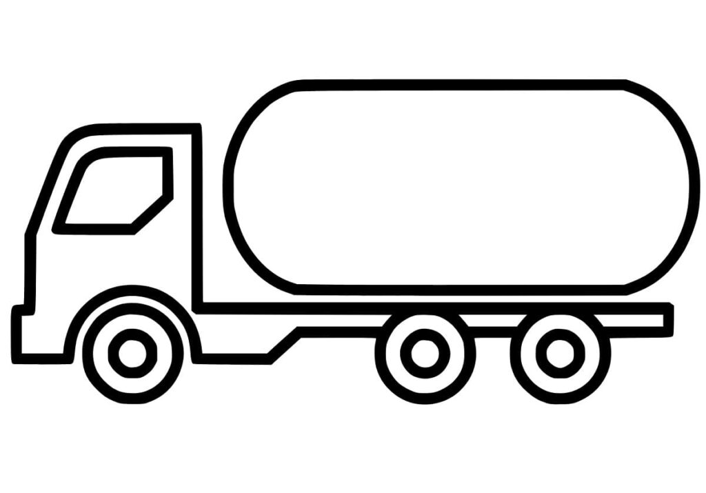 Desenho de Caminhão Tanque Simples para Colorir