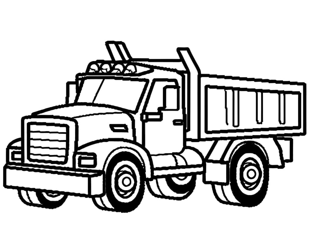 Desenho de Caminhão Básico para Colorir