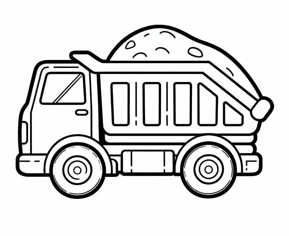 Desenho de Caminhão Caçamba Grátis para Colorir