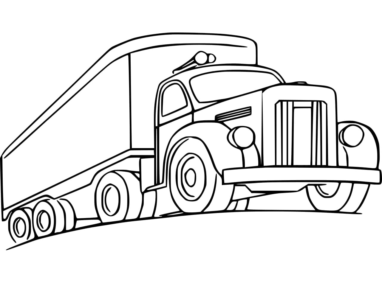 Desenho de Caminhão Grátis para Crianças para Colorir