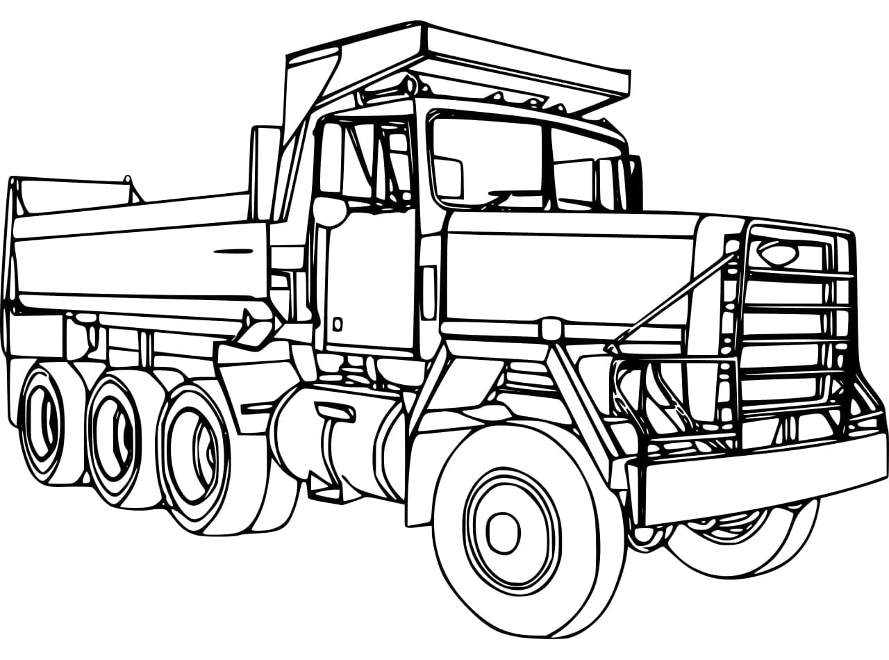 Desenho de Caminhão Grátis para Colorir