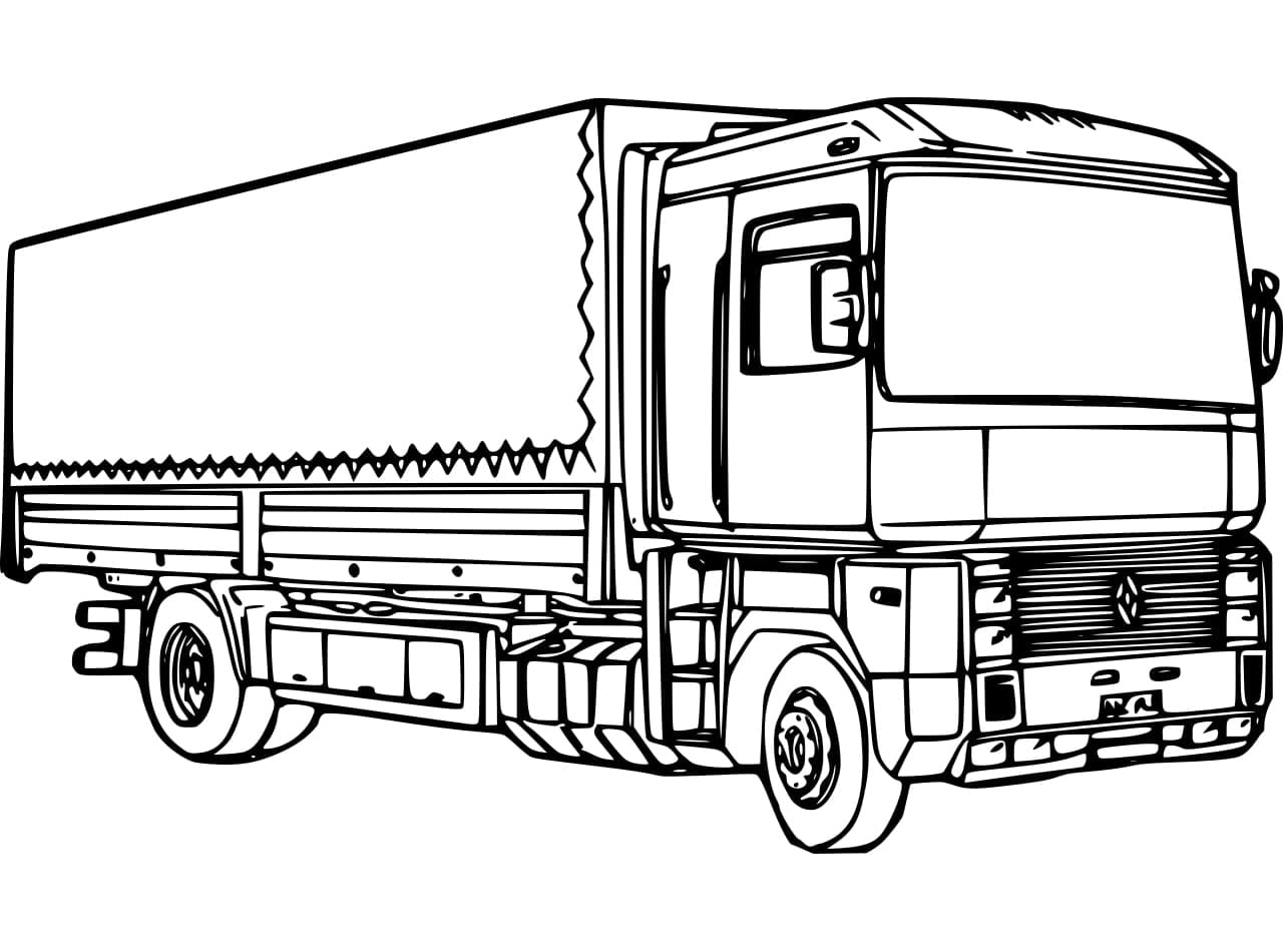 Desenho de um Caminhão Perfeito para Colorir