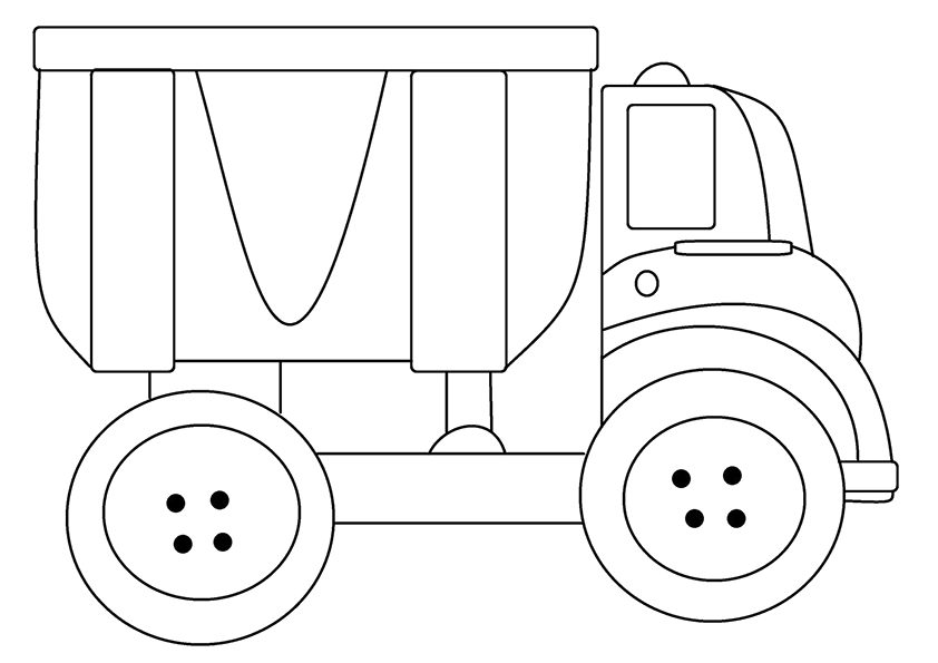 Desenho de Caminhão Carregado para Colorir e Imprimir