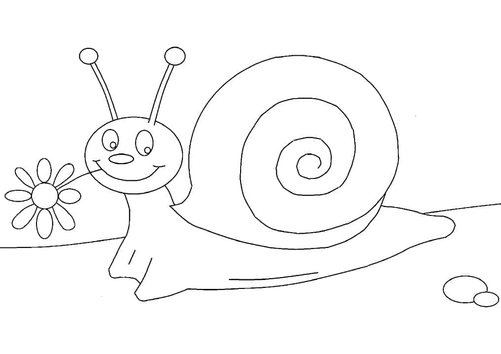 Desenho de Caracol Alegre para Colorir