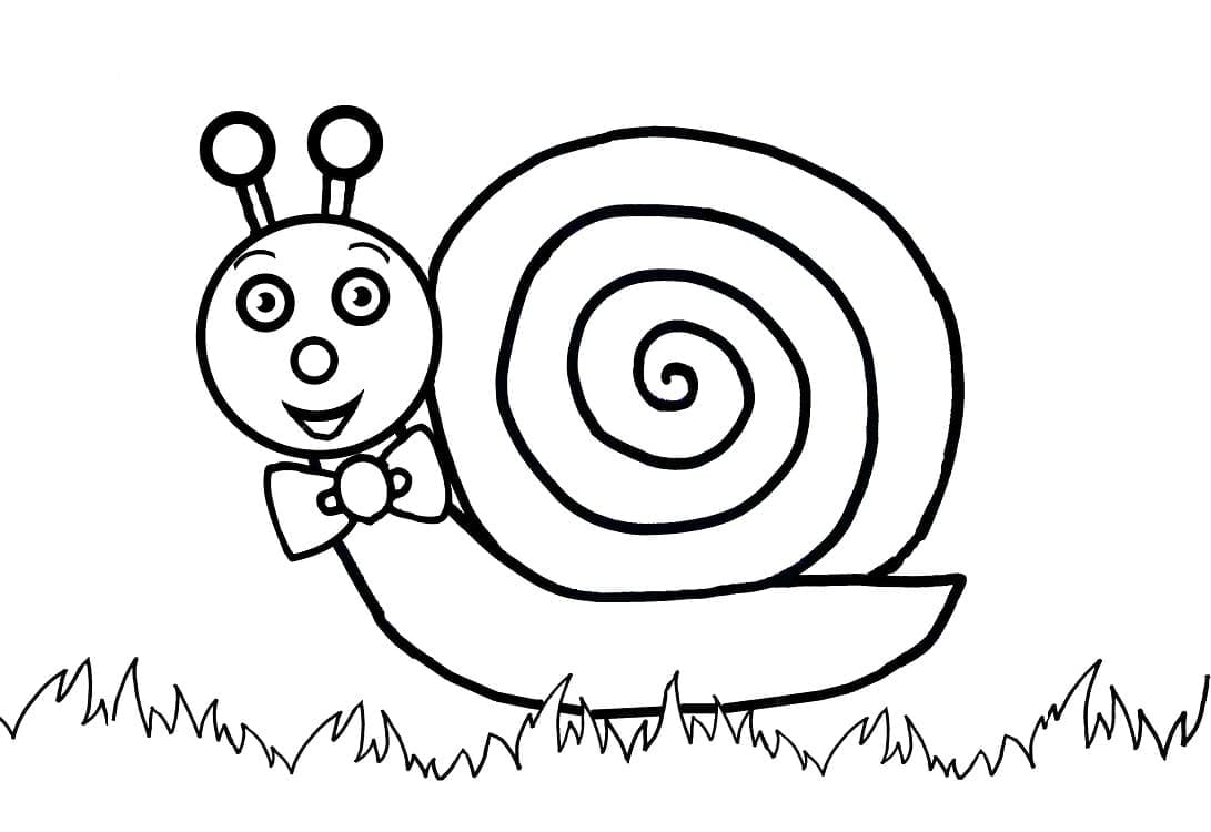 Desenho de Caracol Feliz para Colorir