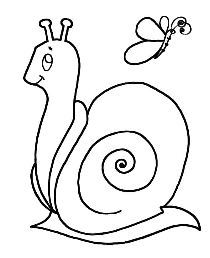 Desenho de Caracol Imprimivel para Crianças para Colorir
