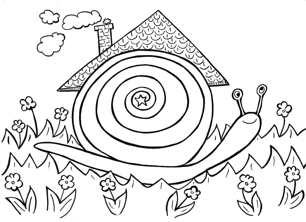 Desenho de Caracol Imprimivel para Colorir