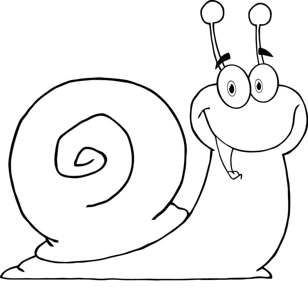 Desenho de Caracol Muito Engraçado para Colorir