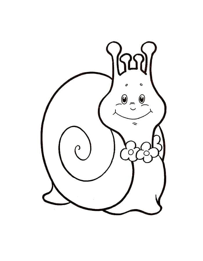 Desenho de Caracol Sorridente para Colorir