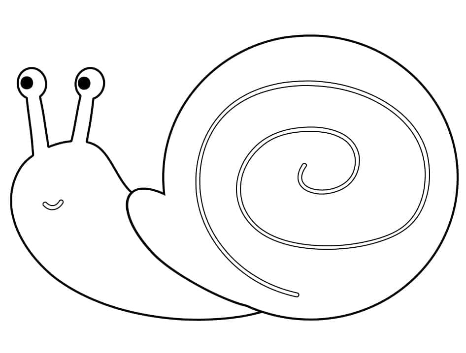 Desenho de um Caracol Alegre para Colorir