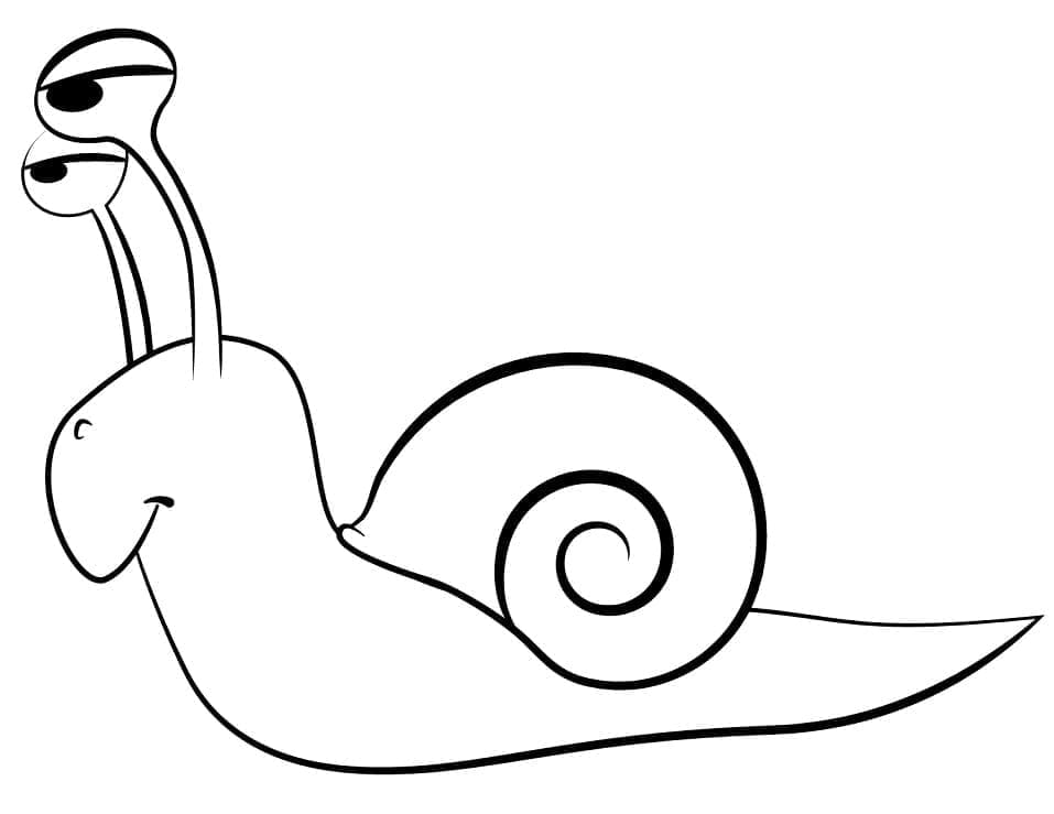 Desenho de um Caracol Animado para Colorir