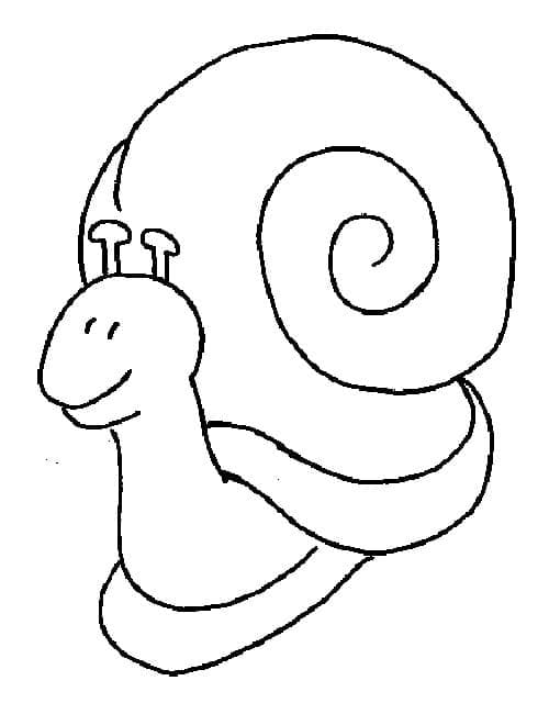 Desenho de um Caracol Feliz para Colorir