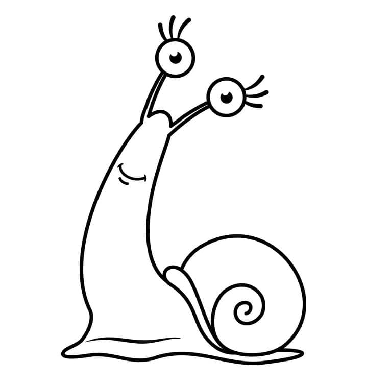 Desenho de um Caracol Fofo para Colorir