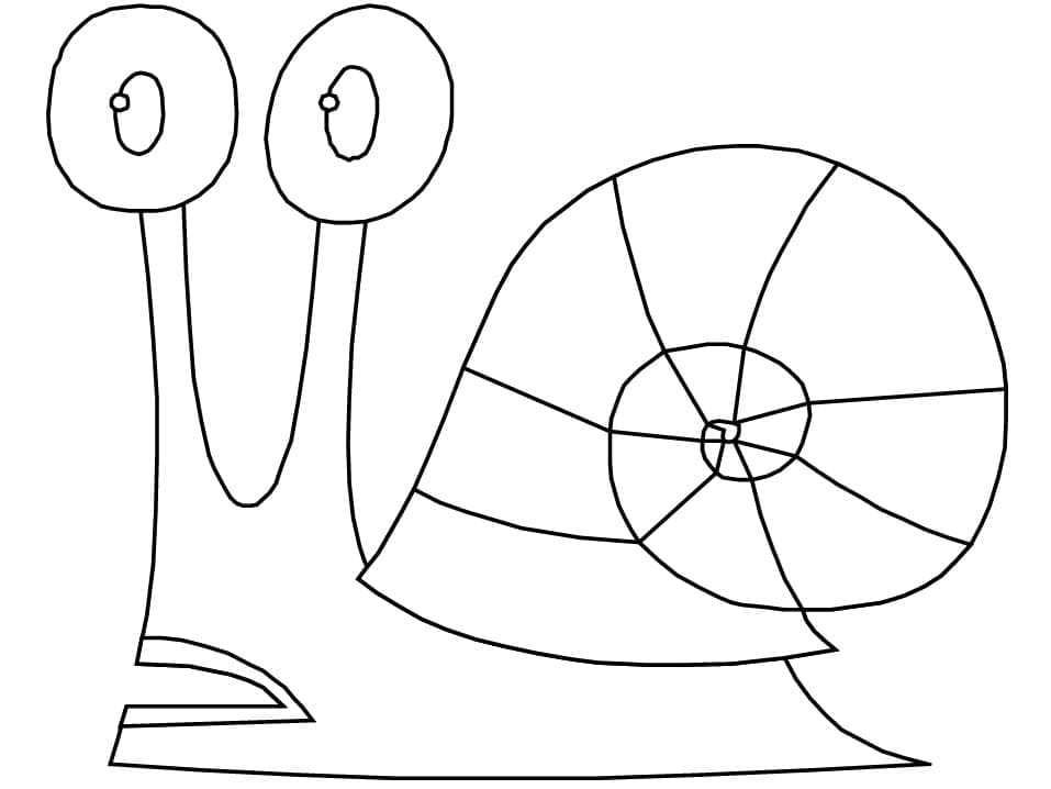 Desenho de um Caracol Muito Engraçado para Colorir
