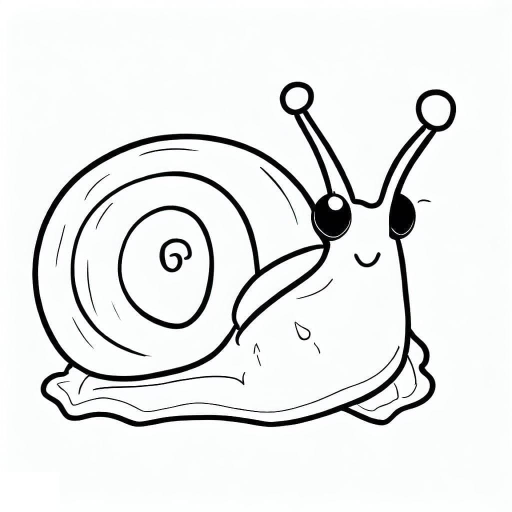 Desenho de um Caracol Muito Fofo para Colorir