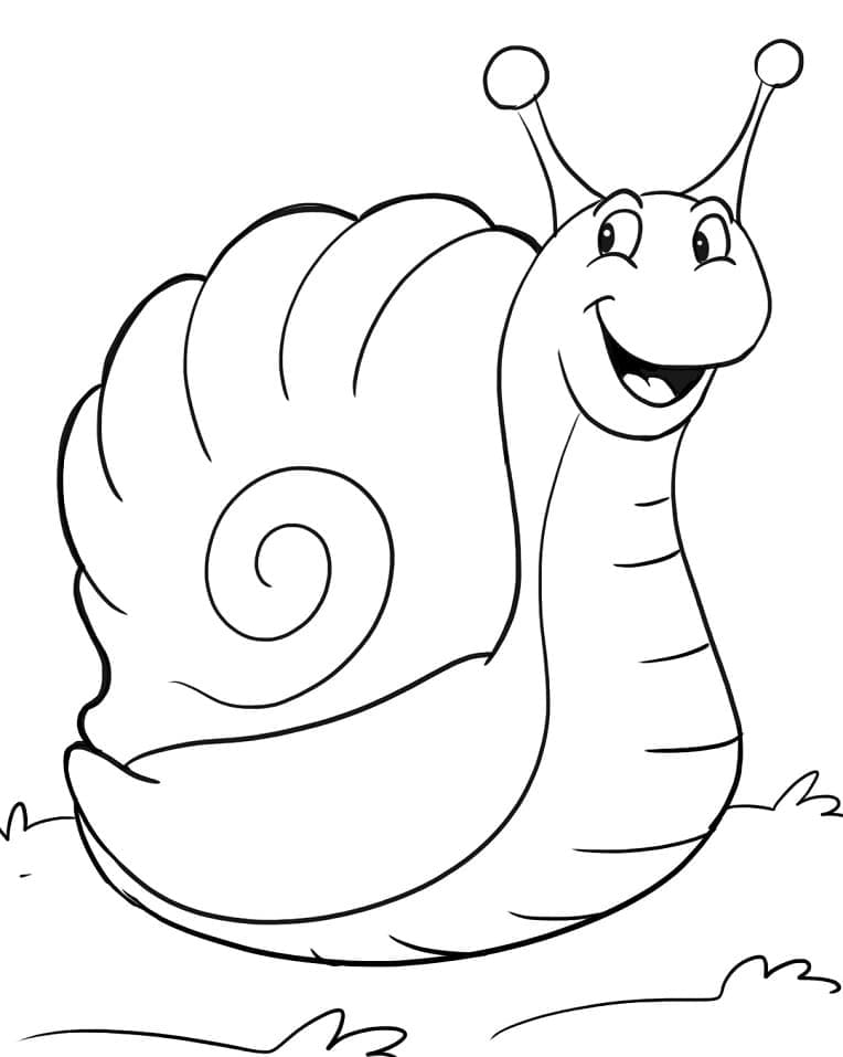 Desenho de um Caracol de Desenho Animado para Colorir