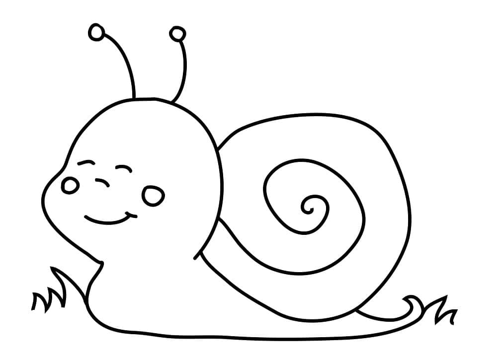 Desenho de um Pequeno Caracol para Colorir