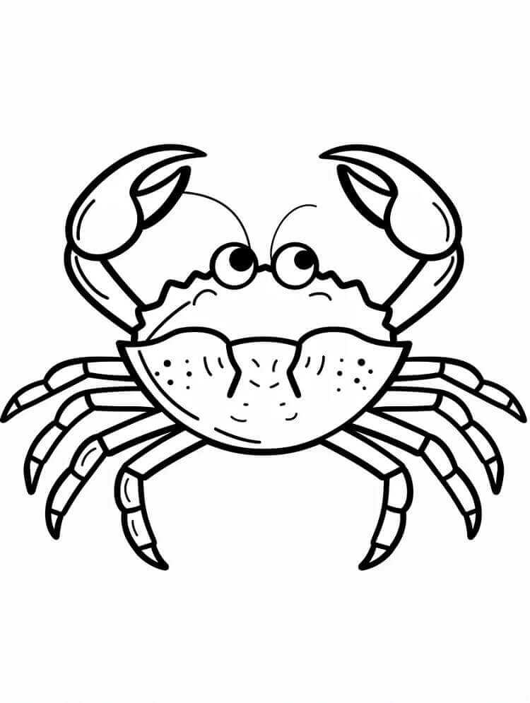 Desenho de Caranguejo Engraçado para Colorir