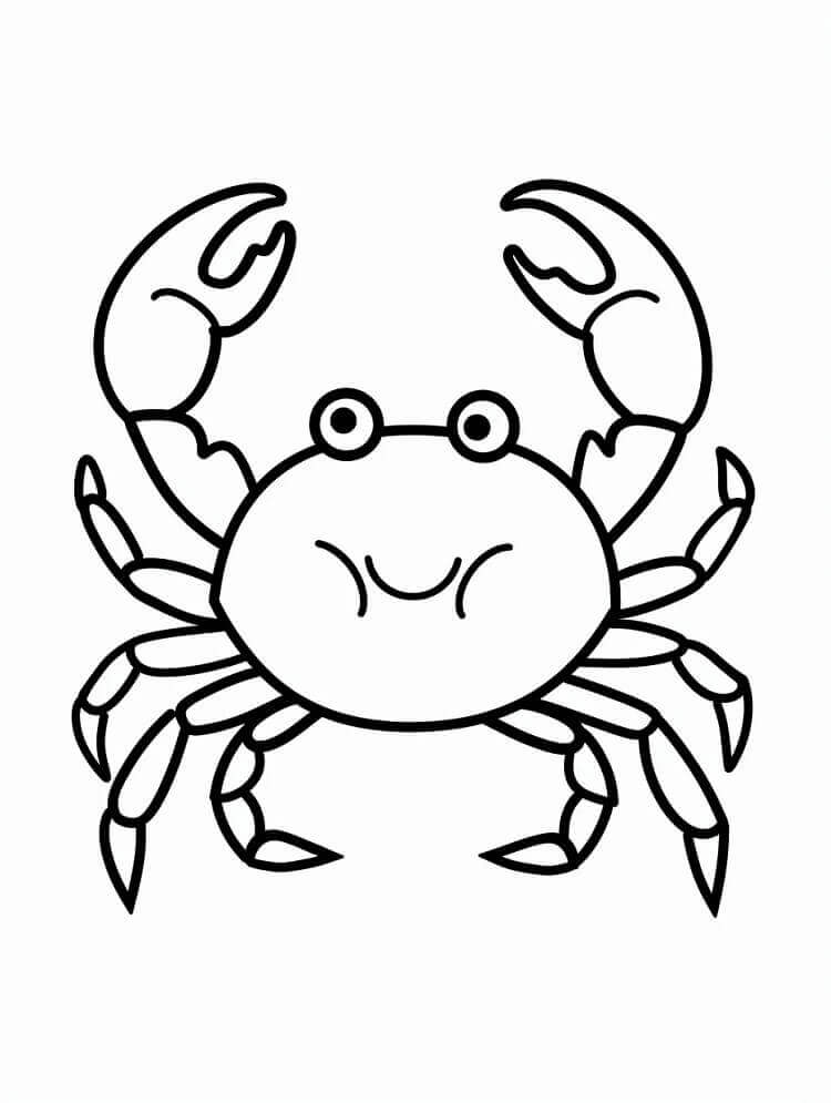 Desenho de Caranguejo Feliz para Colorir