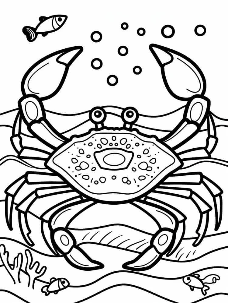 Desenho de Caranguejo Grátis para Crianças para Colorir
