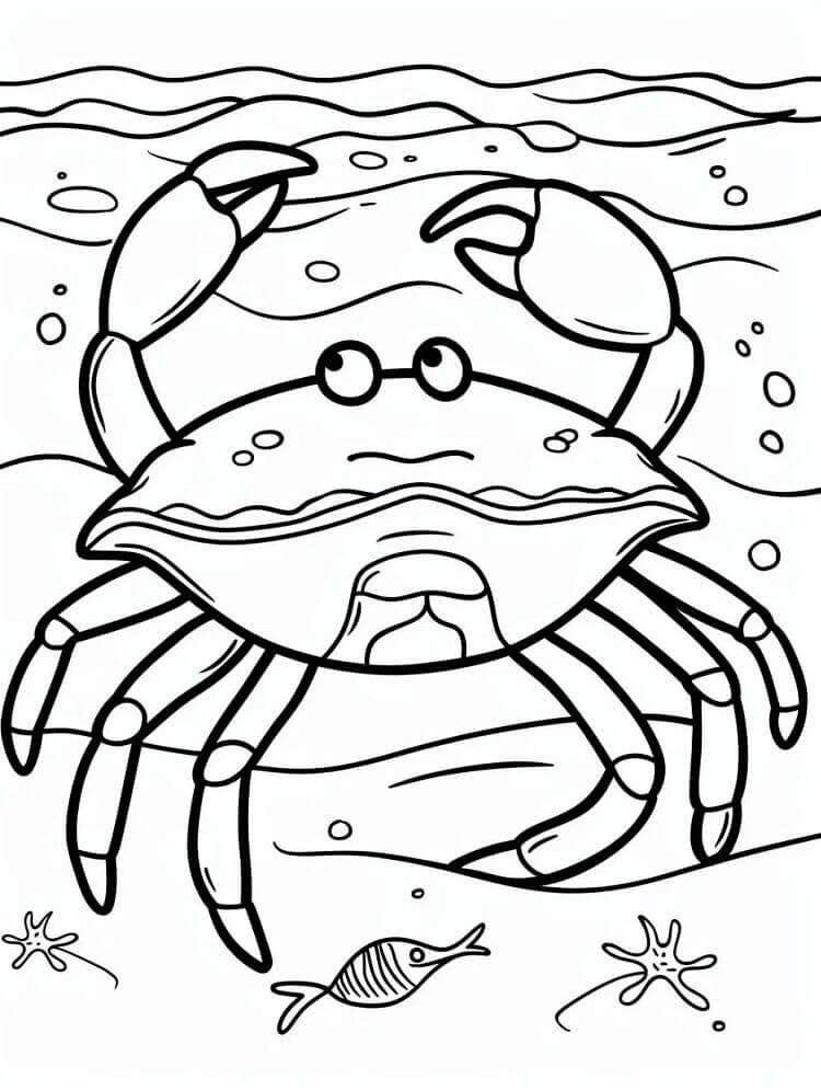 Desenho de Caranguejo Imprimivel Grátis para Crianças para Colorir