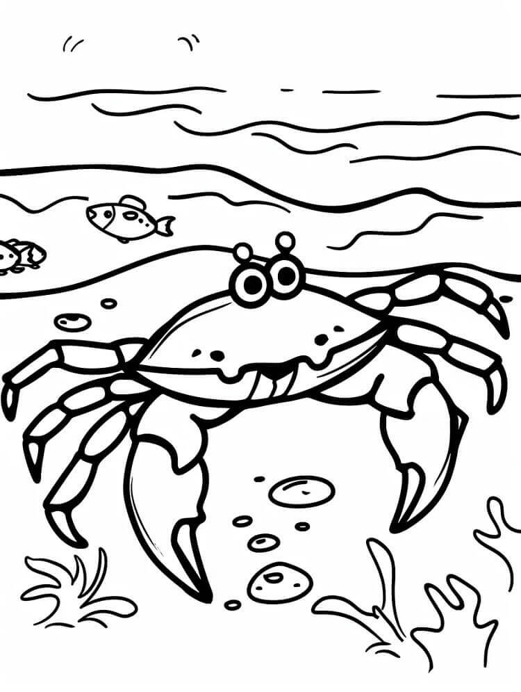Desenho de Caranguejo Imprimivel para Crianças para Colorir