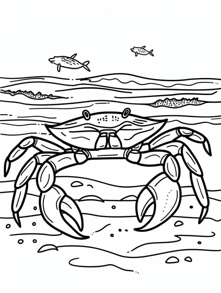 Desenho de Caranguejo Imprimivel para Colorir