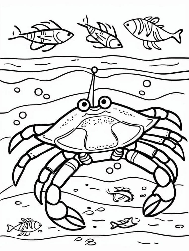 Desenho de Caranguejo para Crianças para Colorir