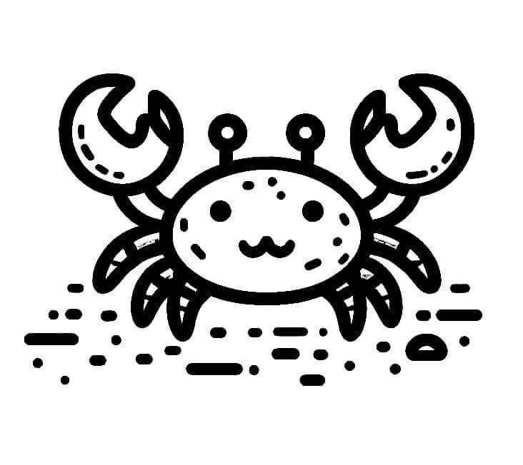 Desenho de Imprimivel Grátis Caranguejo para Crianças para Colorir