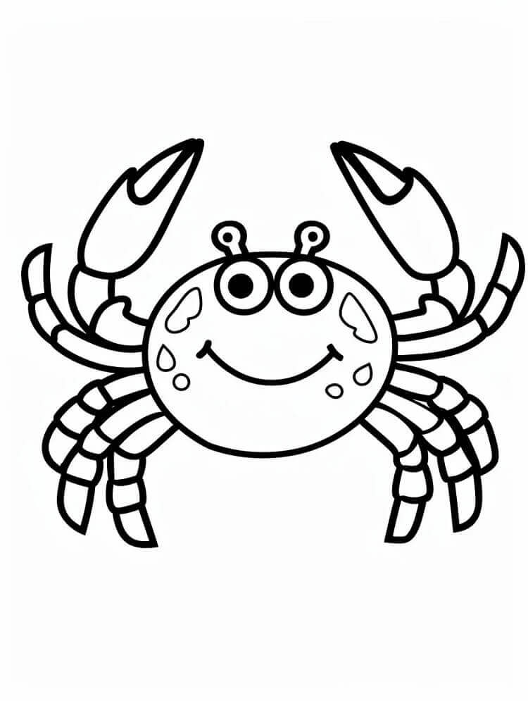 Desenho de um Caranguejo Feliz para Colorir