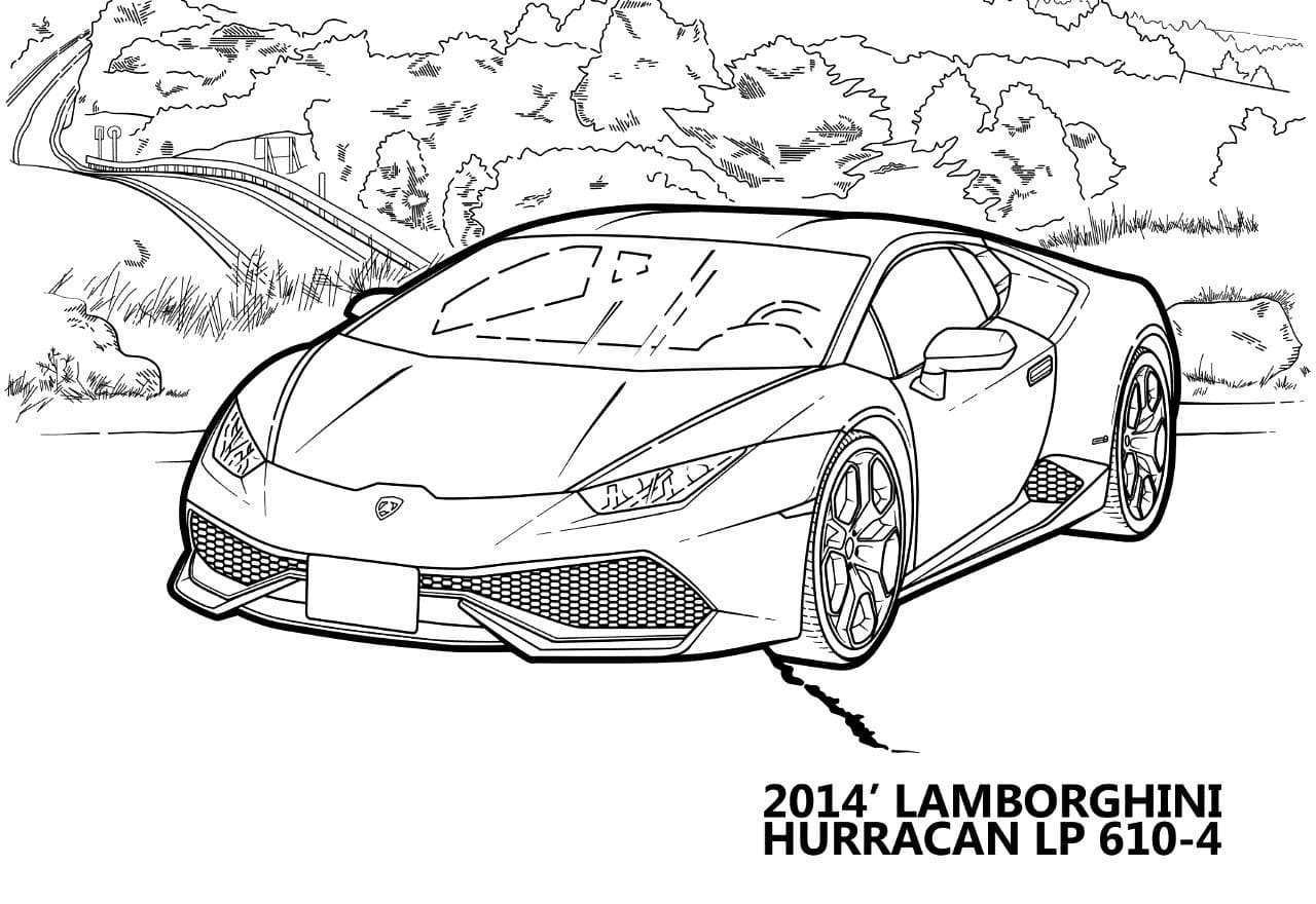 Desenho de Foto de Lamborghini para Colorir