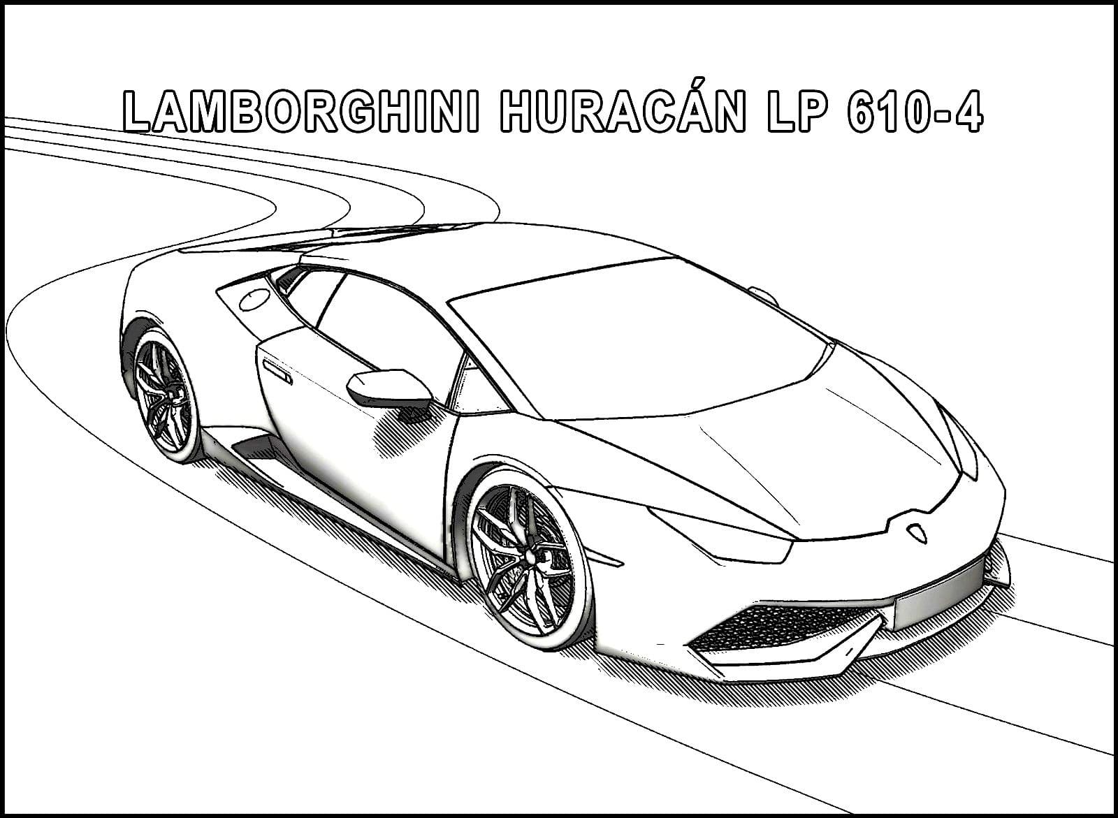 Desenho de Imagem de Lamborghini para Colorir