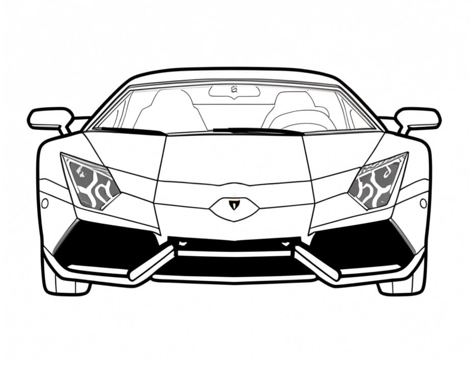 Desenho de Lamborghini Imprimivel Grátis para Crianças para Colorir