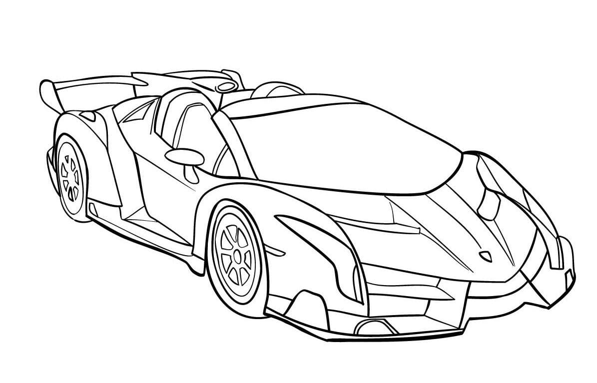 Desenho de Lamborghini Imprimivel Grátis para Colorir