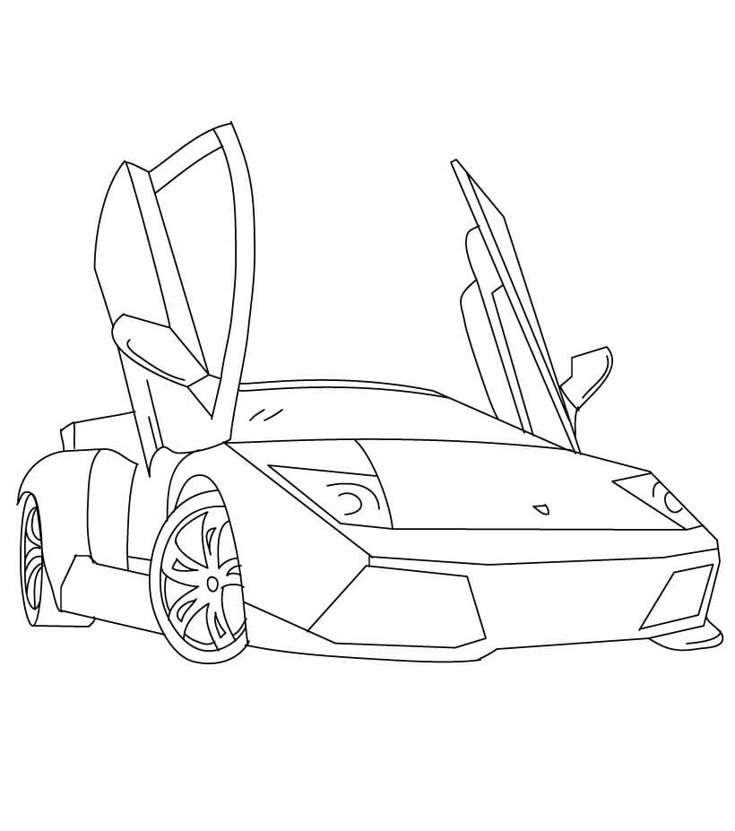 Desenho de Lamborghini Imprimivel para Colorir