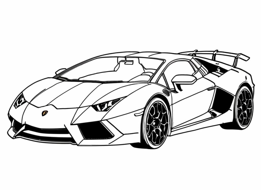 Desenho de Lamborghini para Crianças de 2 Anos para Colorir