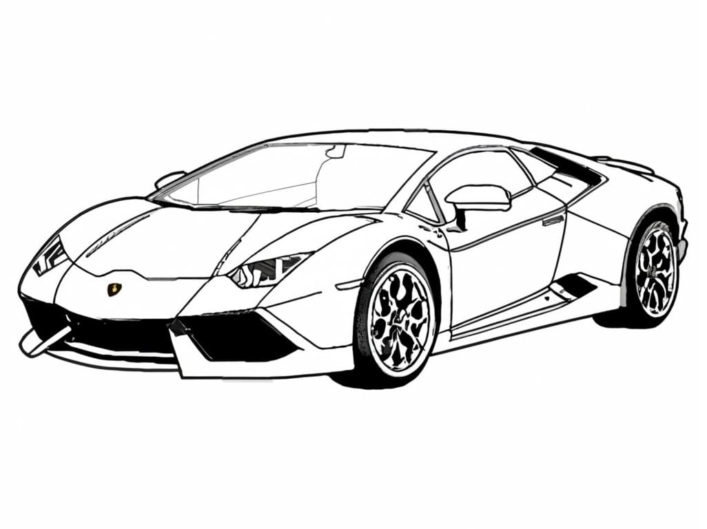 Desenho de Lamborghini para Crianças de 3 Anos para Colorir