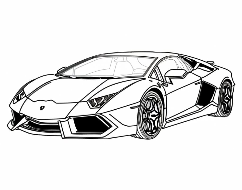 Desenho de Lamborghini para Crianças de 4 Anos para Colorir