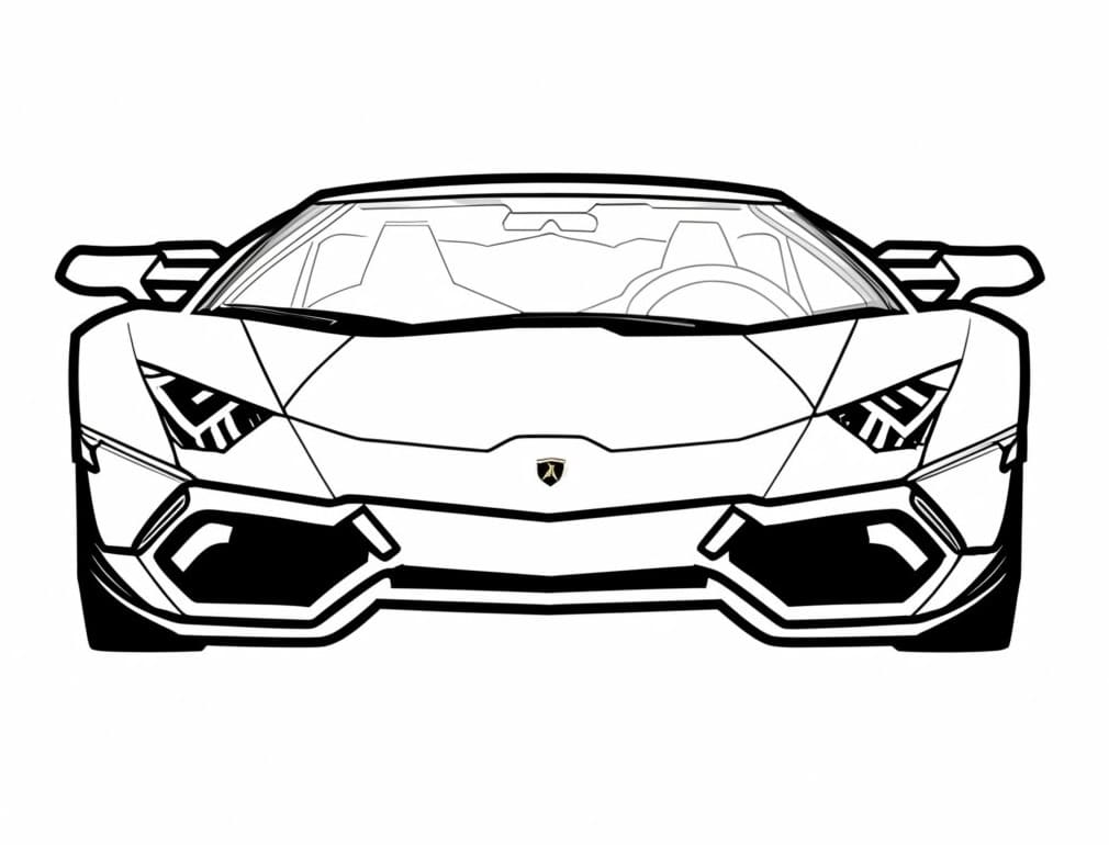 Desenho de Lamborghini para Crianças de 5 Anos para Colorir