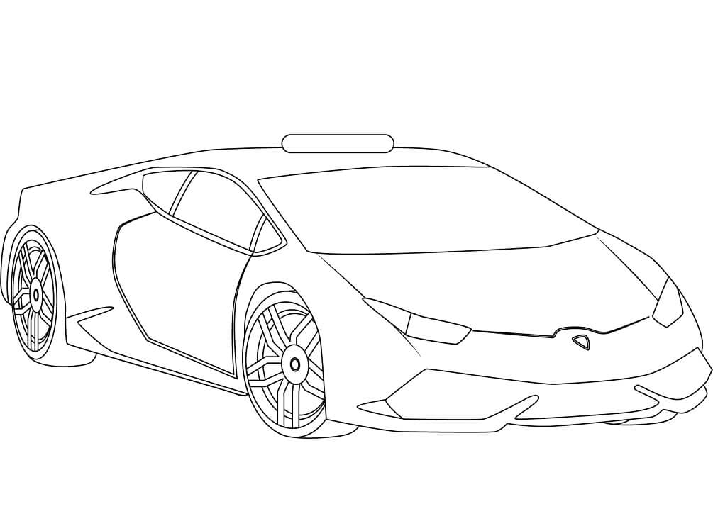 Desenho Lamborghini Carro de Polícia para Colorir