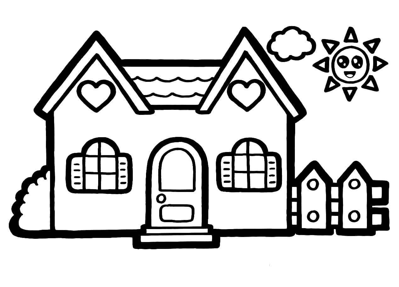 Desenho de Casa Básica para Colorir