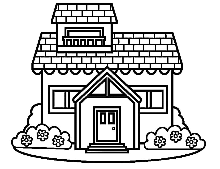 Desenho de Casa Bonita para Colorir