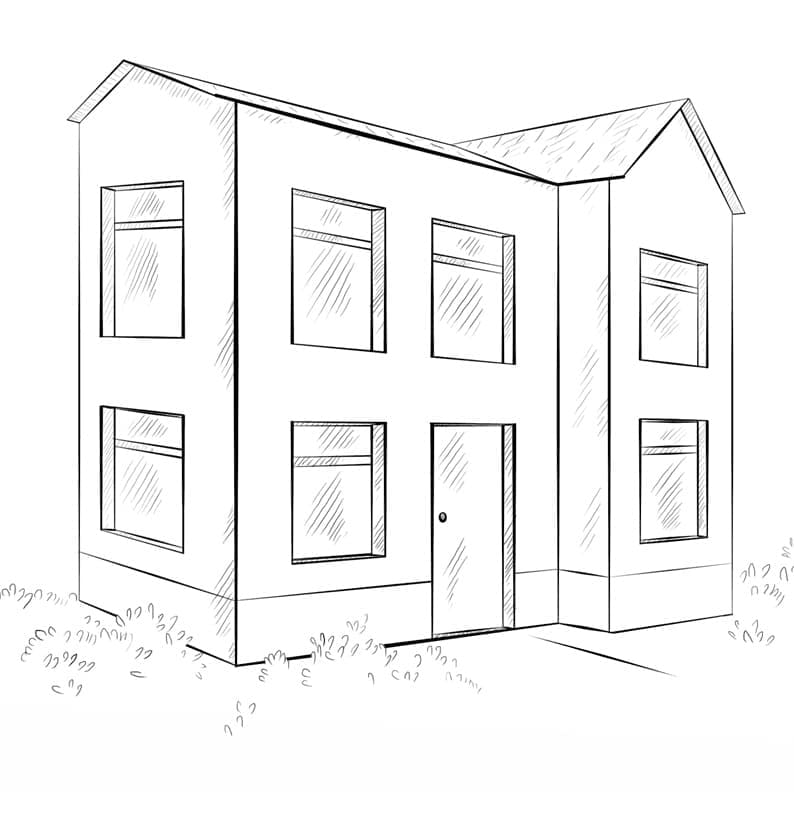 Desenho de Casa Grátis para Colorir