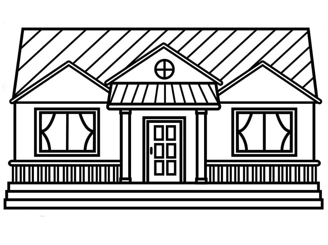 Desenho de Casa Imprimivel para Crianças para Colorir