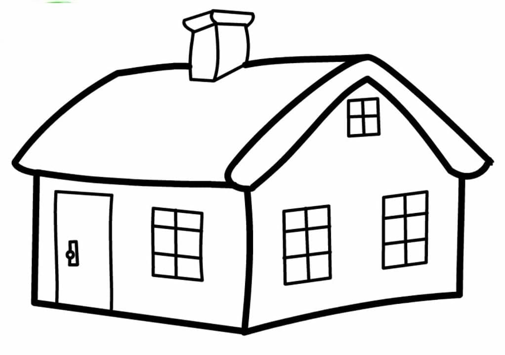 Desenho de Casa Muito Simples para Colorir