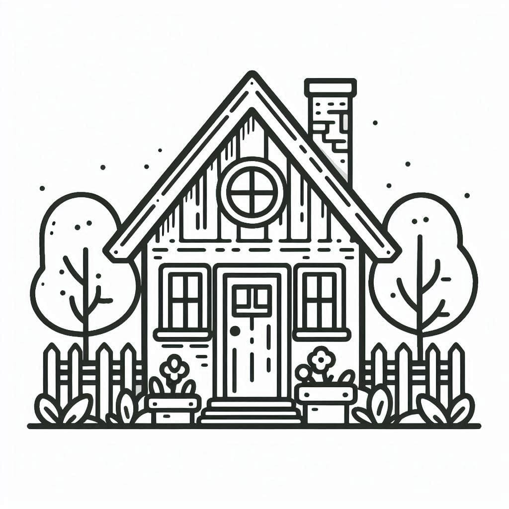 Desenho de Casa para Crianças de 4 Ano para Colorir