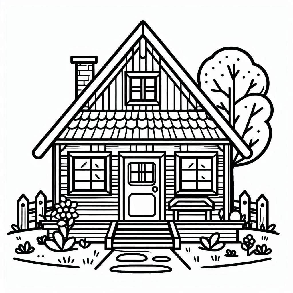 Desenho de uma Bela Casa para Colorir